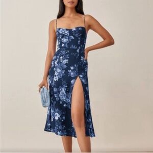 Reformation Juliette Dress - blue floral